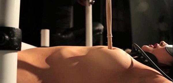  Lezdoms nipple and wax punishment on sub